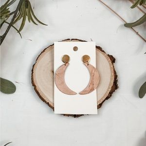 Handmade clay moon earrings - boho moons